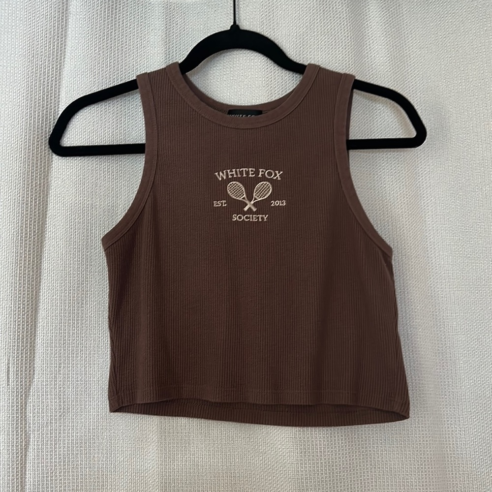 White fox brown tank top